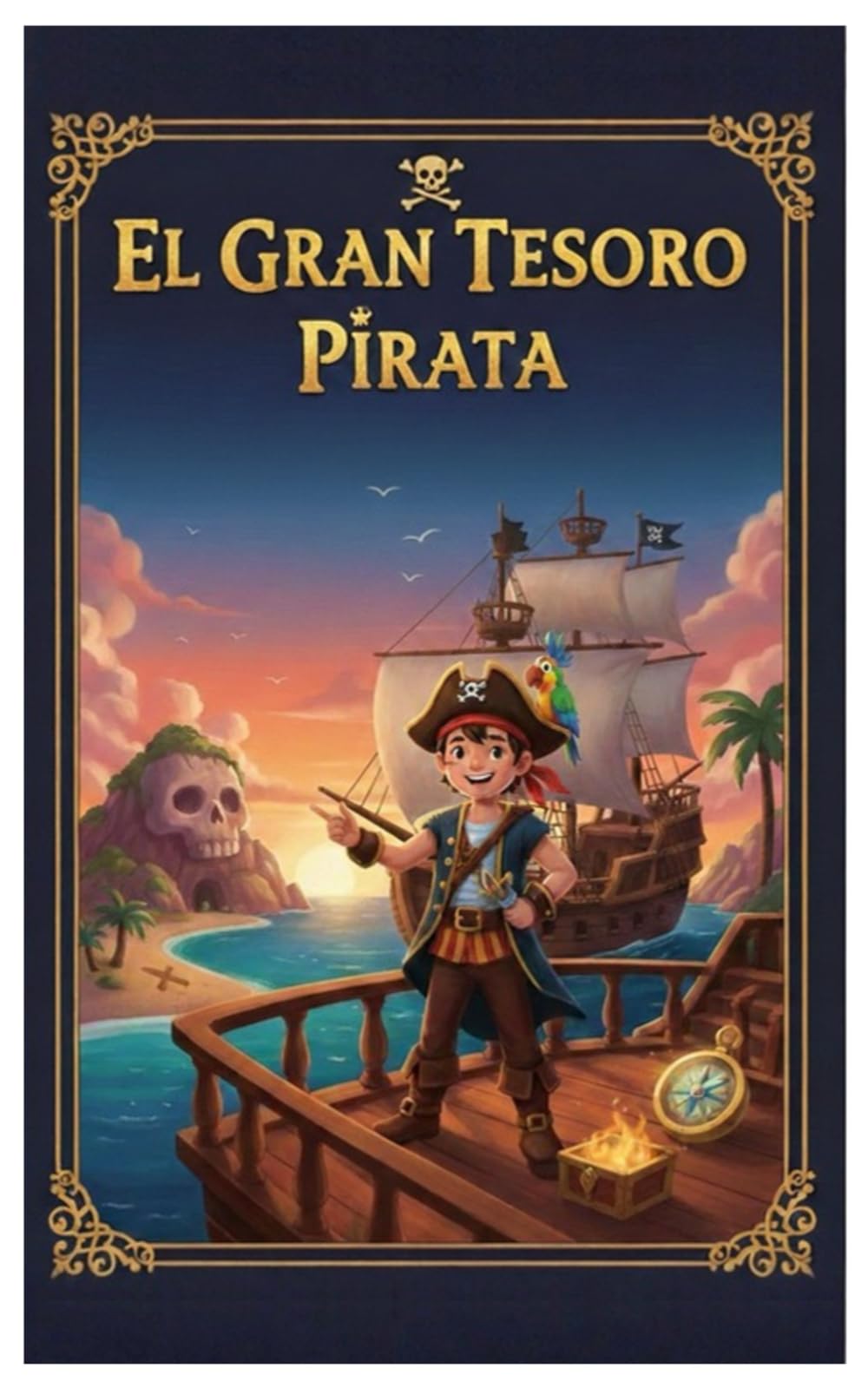 EL GRAN TESORO PIRATA: Una historia para colorear y completar
