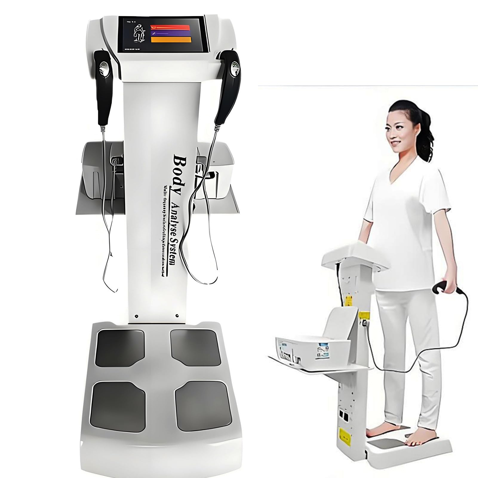 Analizzatore di composizione corporea, bilancia BMI con ampio display, analizzatore di postura per uso in clinica nutrizionale/palestra, impedenza bioelettrica,WHITE