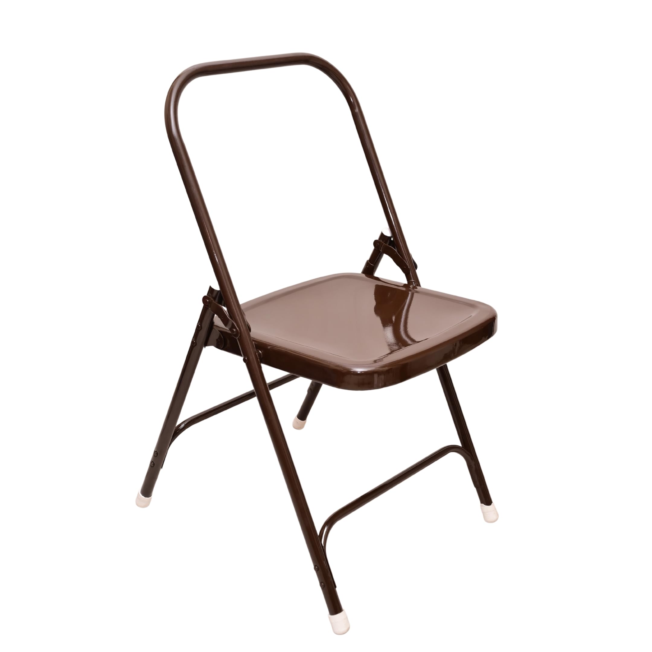 Preeti Yoga Iyanger Yoga Backless Meditation Foldable Chair for Holding, Alignment & Flexibility | Capacity: 100kg (Tall - Brown Color)-picture-14
