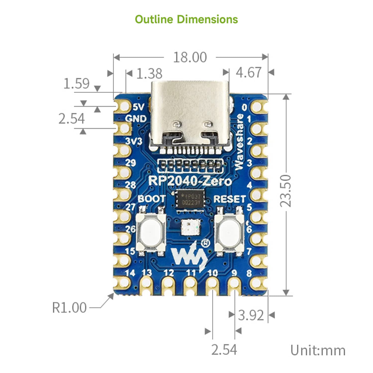 LUCKFOX RP2040-Zero Mini Development Board, Compact Microcontroller Development Board, Support C/C++/Python Development…