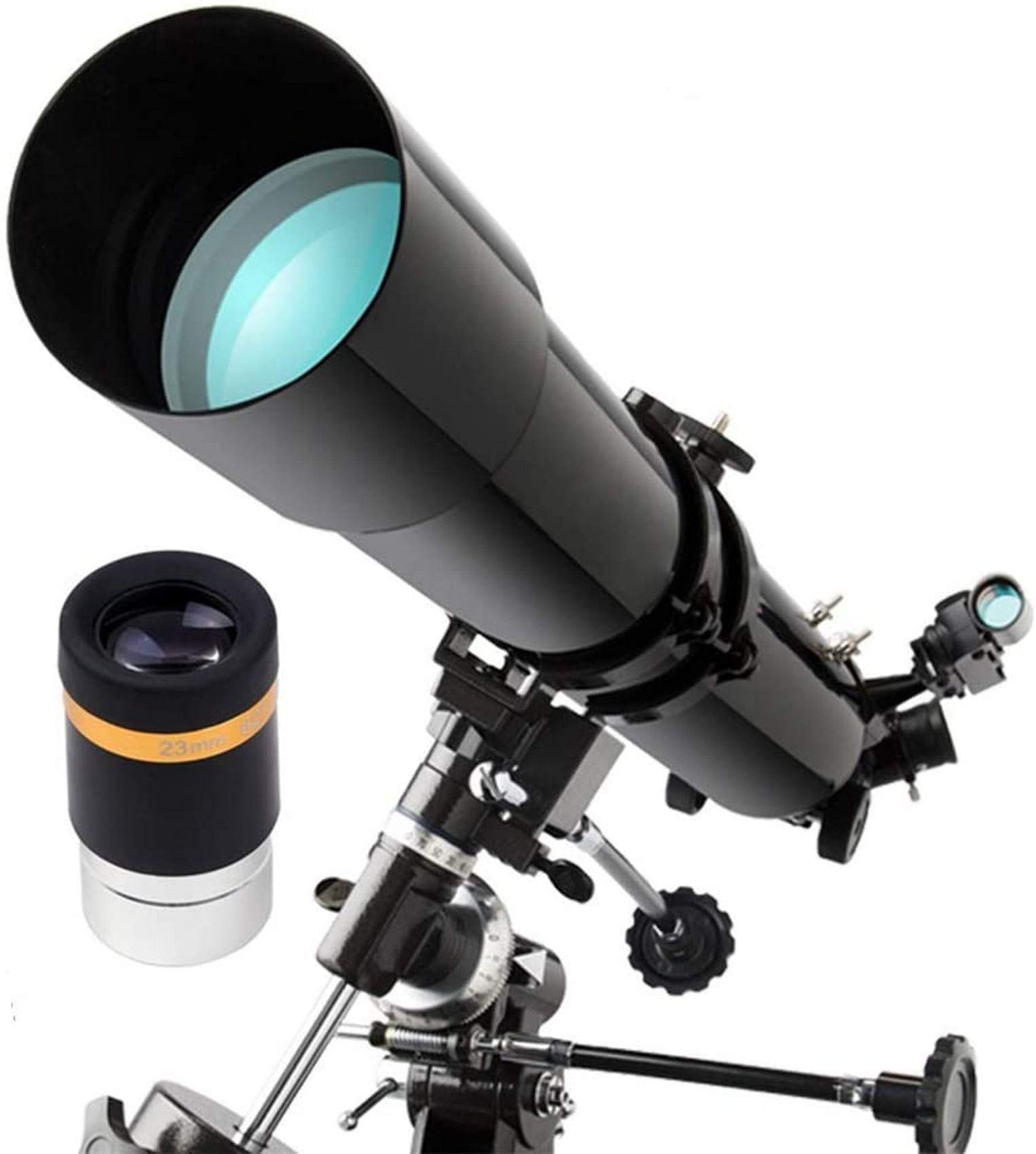Telescopio astronómico Refractor, telescopio de 80 mm de Apertura y 900 mm, telescopio de Viaje para niños Principiantes y Adultos, Gran astronomía para Que los niños exploren el Espacio Lunar