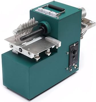 Leather Slitter Leather Cutting Machine,Double Head Electric Leather Strips Cutter Machine, Adjustable Speed Leather Strap Cutting Tool Splitter
