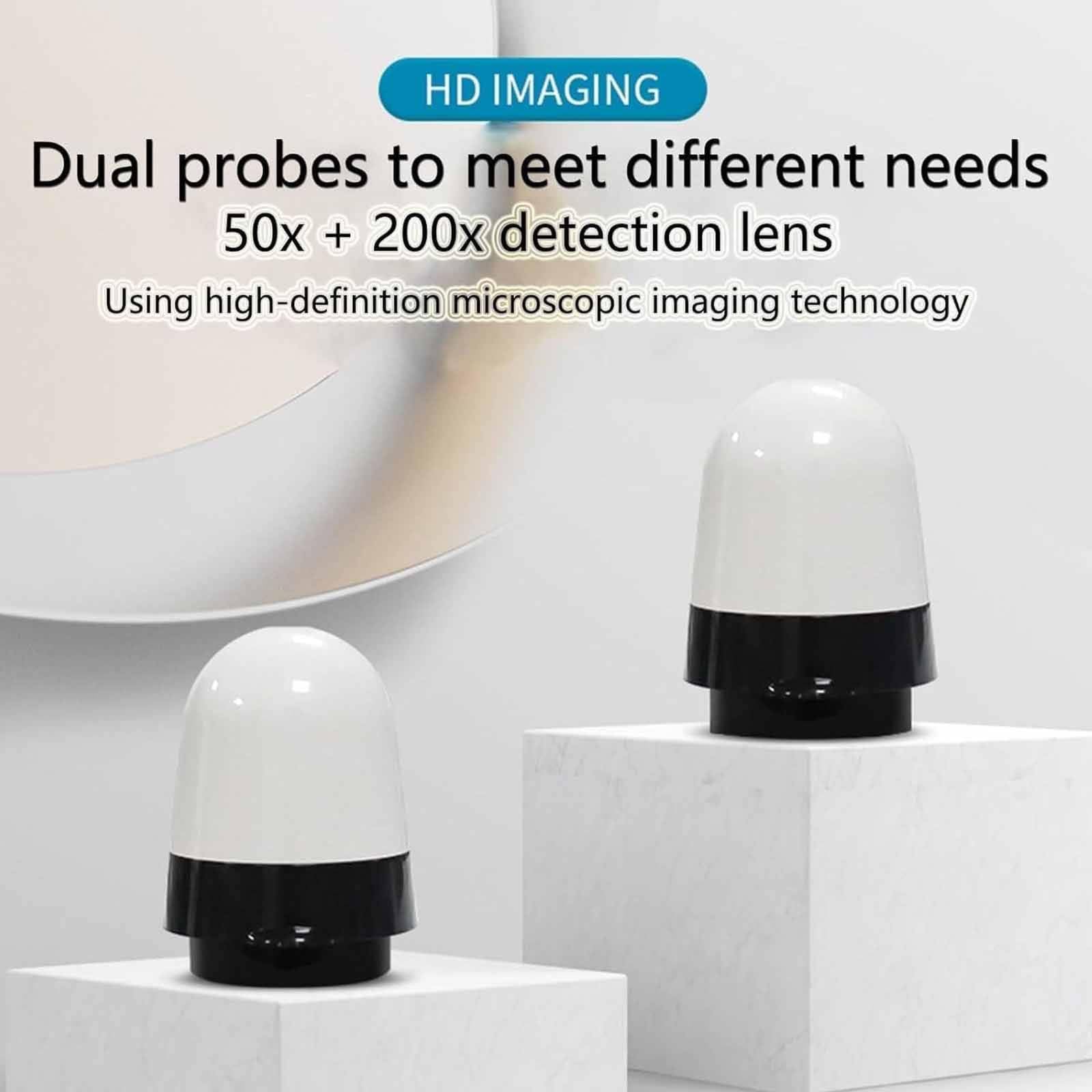 Haut Haar Analysegerät, 10,1 Zoll HD LCD Bildschirm, Mit Vier Rastern/Speicherfunktion 50X/200X Hautvergrößerung, Professionelles Follikelanalysegerät für Zuhause & Salon