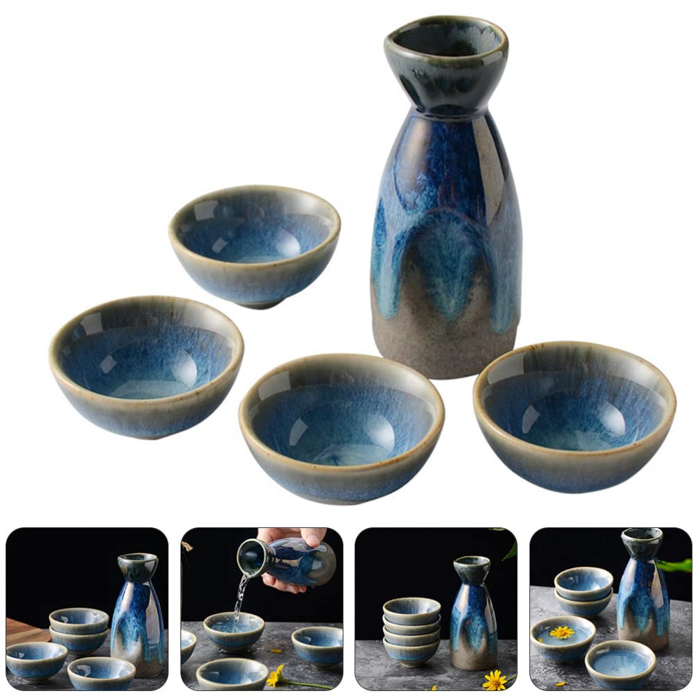 HEMOTON 1 Set Sake Cup Multi- Utilice Sake Step Step Sake Sake Pot Sirviendo Tazas (Color Surtido)