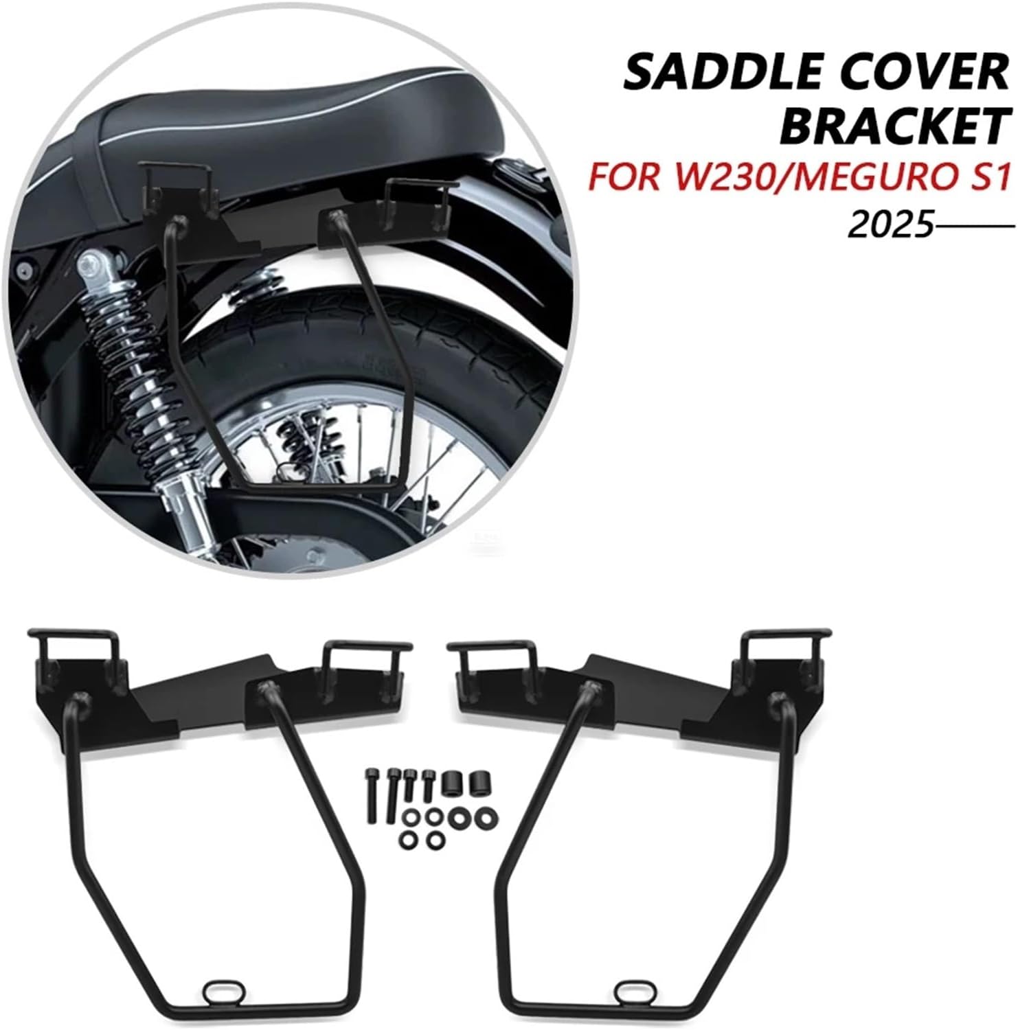 Replacement For W230 MEGURO S1 2025 Motorcycle Left Right Side Bag Mounting Bracket Vintage Travel Support Accessories(Bag rack)