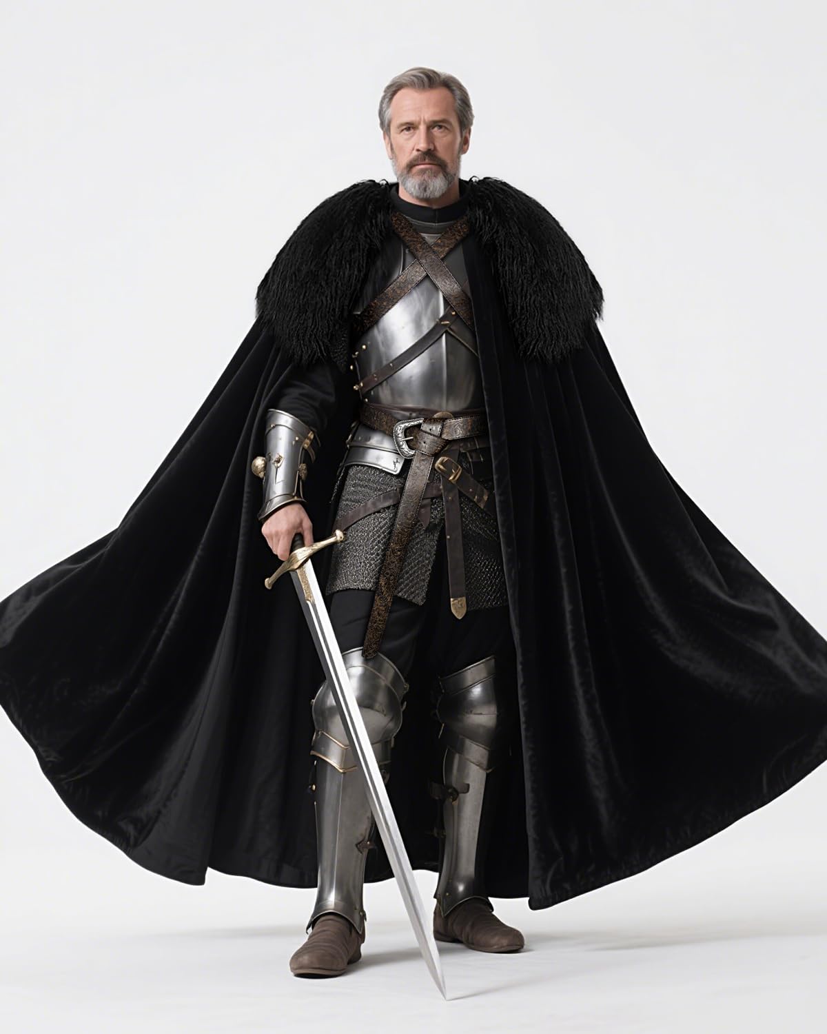 keland Wikinger Fell Umhang Mittelalter Game of Thrones Kostüm | Wikinger Mantel Herren, Halloween, Jon Snow Lord Ritter Cosplay, Mittelalterfest, LARP, Karneval, Fasching