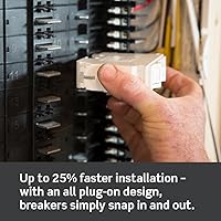 Vista 2 de Leviton Disyuntor de rama estándar enchufable de 2 polos 20A, magnético térmico, 120/240 VAC, LB220-T, blanco