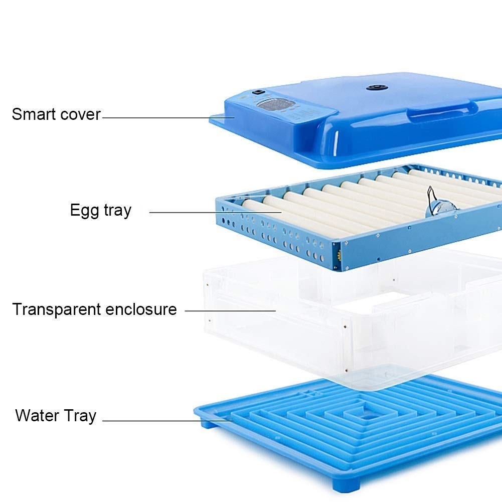 Incubatrice Digitale per Uova da 128 Uova con vassoi per Uova, Controllo della Temperatura e dell'umidità e Rotazione Automatica per polli, Uccelli, Anatre e oche,