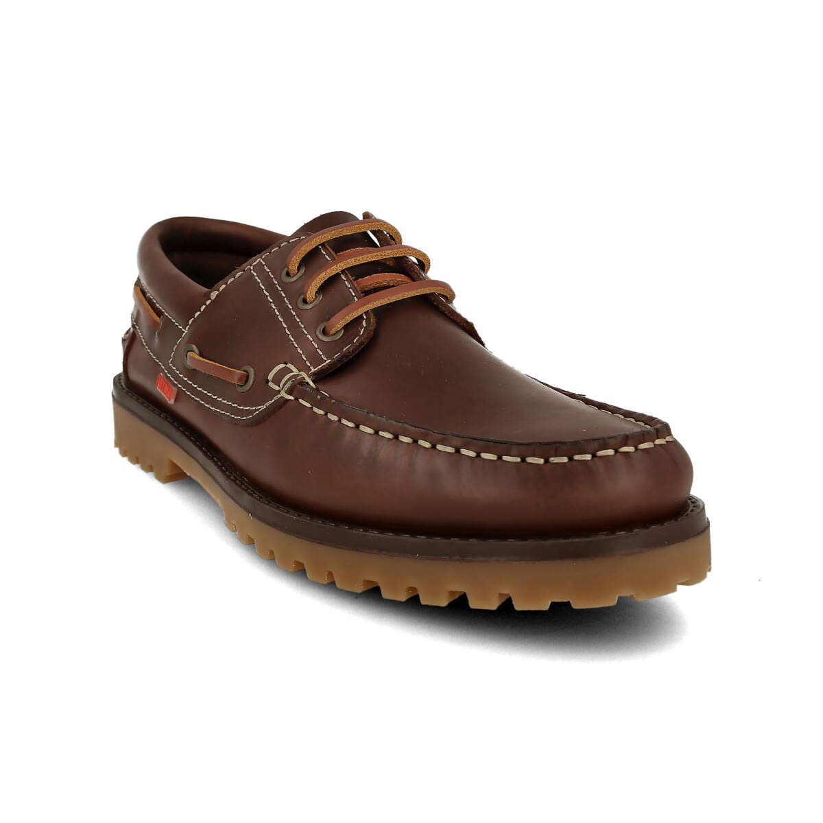 Zapatos Náuticos Clásicos 3-Ojales de Piel, Piso de Goma, Cordones, para Hombre, Mujer, Niño, Tallas Grandes 45-47