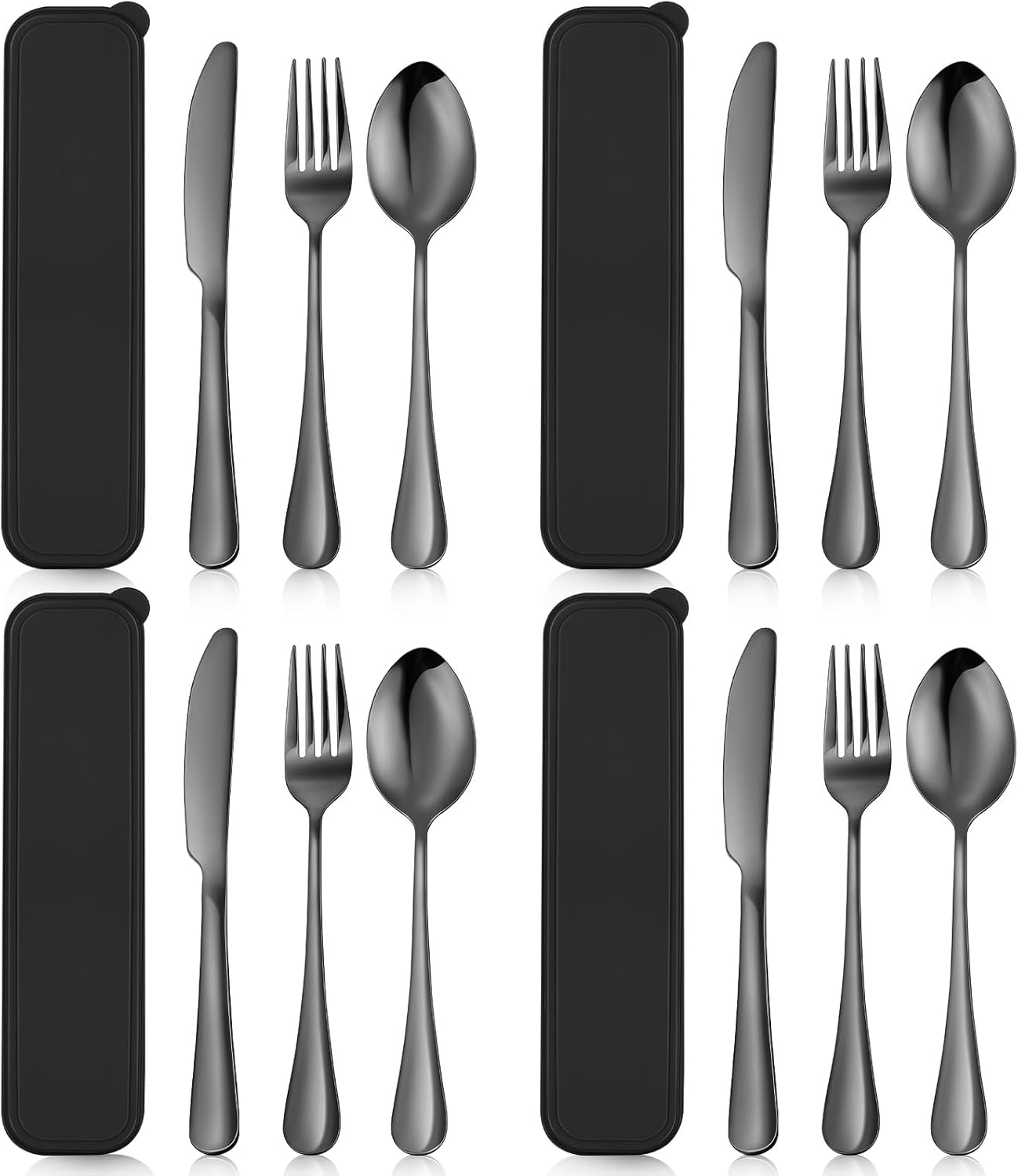 Suclain 4 Set Portable Utensils Set with Case Reusable