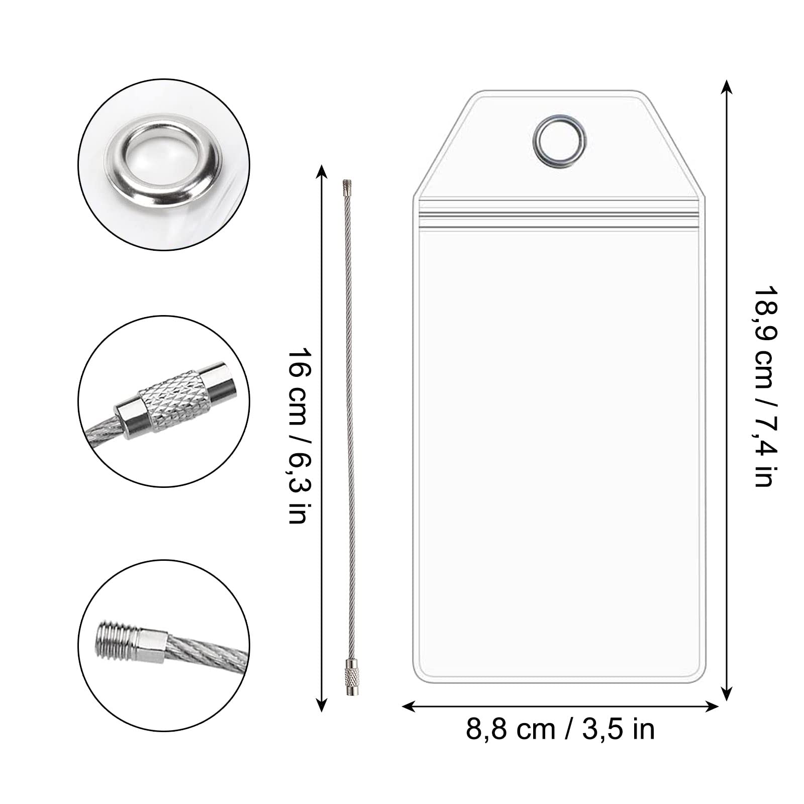 Etichette Bagagli Crociera, 6 Pezzi Porta Etichette Valigia Crociera, con Passanti in Acciaio Bagagli Tag Trasparenti in PVC Impermeabile, Crociere Linee Viaggi Aerei