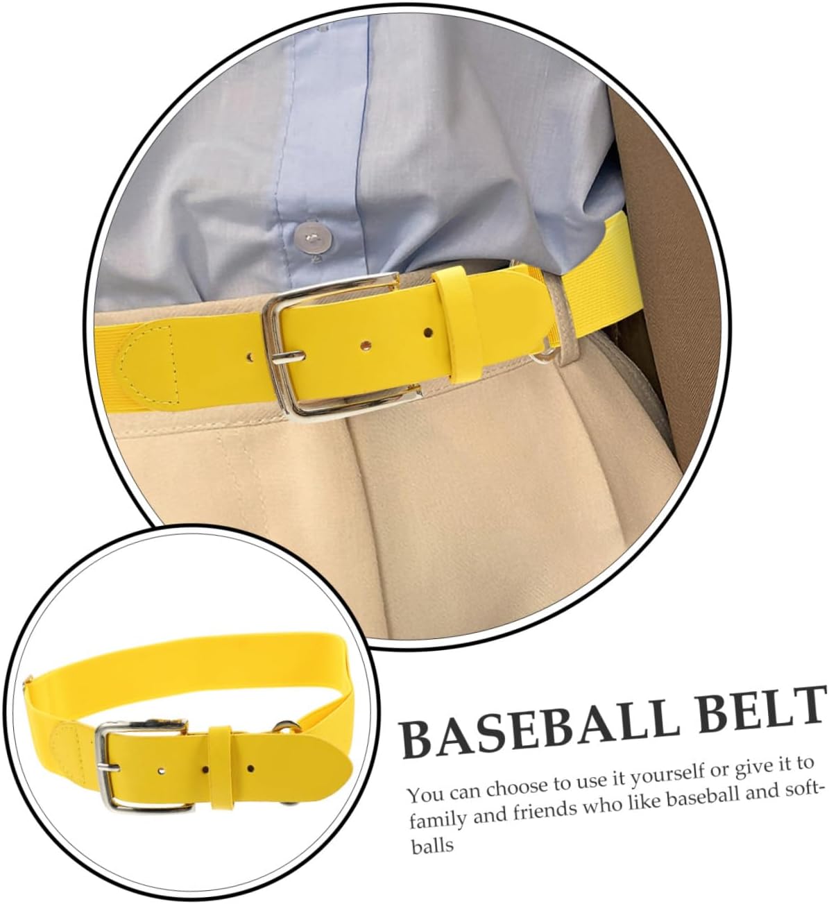 MAGICLULU Adjustable Stretch Imitation Leather Baseball Belt for Men and Youth, Elastic Softball Belt with Random Inner Color, Outdoor Sports Waistband for Athletes and Students Random Color