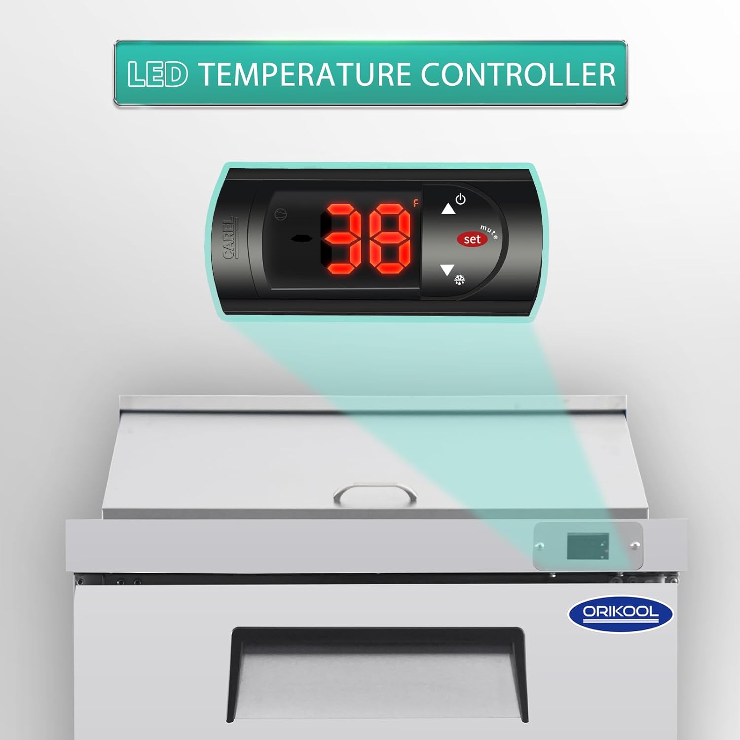 Stainless Steel Commercial Sandwich Prep Table Refrigerator - Undercounter Freezer with Salad Bar Organizer for Commercial Kitchen, ETL Certified (29inch（single door）)