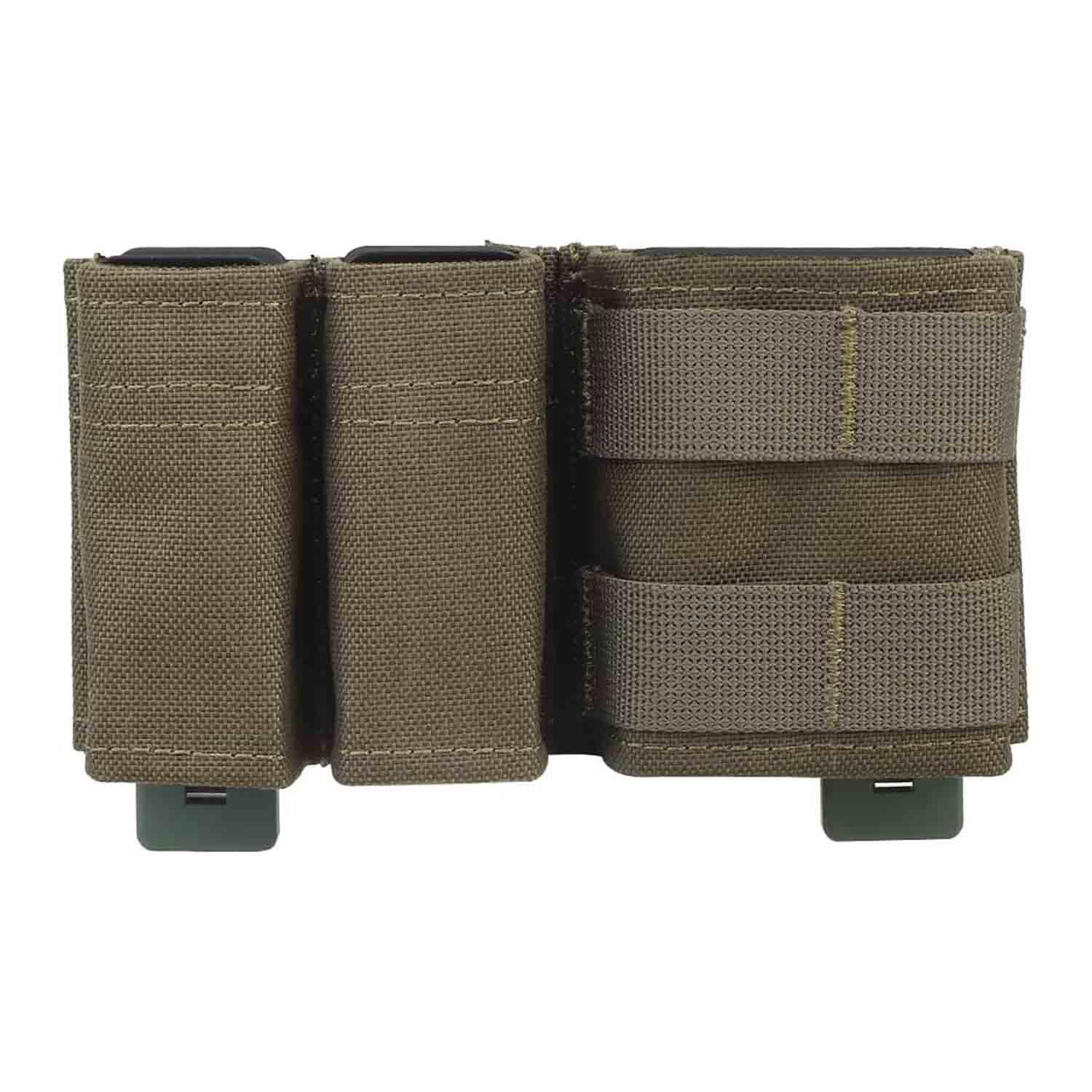 Tactical 9mm MOLLE Magazine Pouch 5.56 Mag Pouch Double Set Tactical Placard with Quick Release Insert for Chest Rig Vest