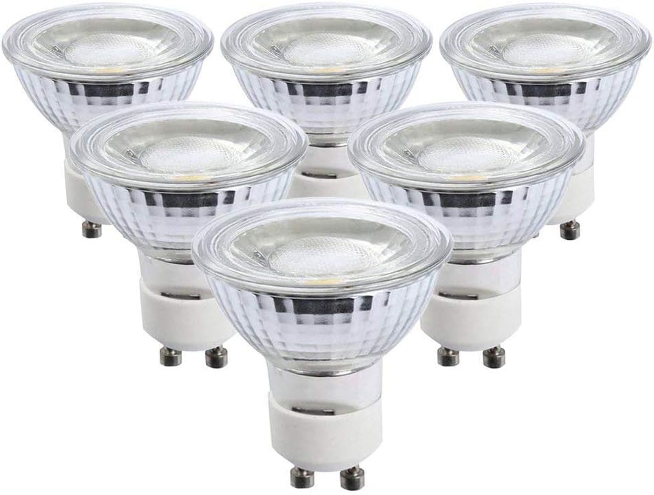 GU10 Led Halogen Light Bulbs Spotlight Recessed Dimmable Cob Lighting Replacement Lights Flood Lights 50W,Warm White 2700K (6 Pack)