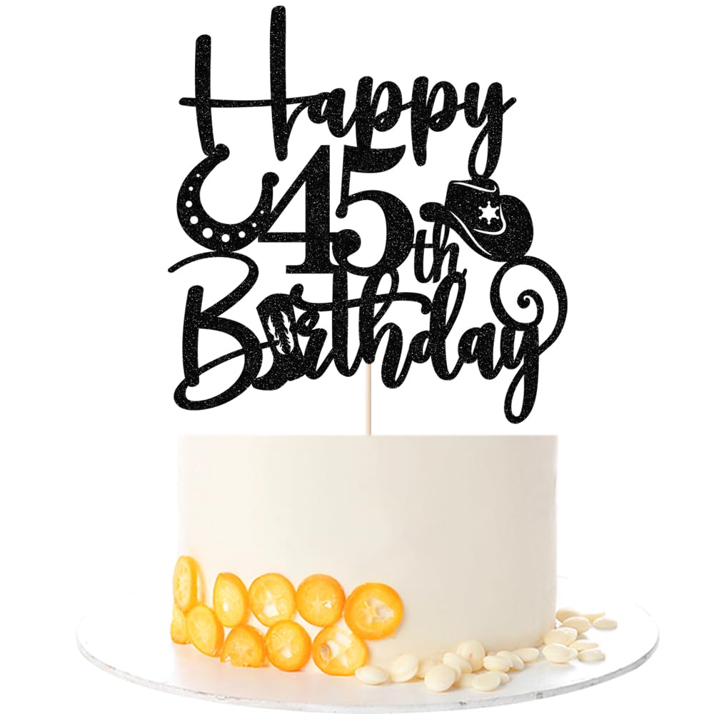 Kaoenla Cowboy Cake Topper-cowboy theme Happy 17th Birthday Decor,17th Birthday/Anniversary Party Decorations (45th) — image 1