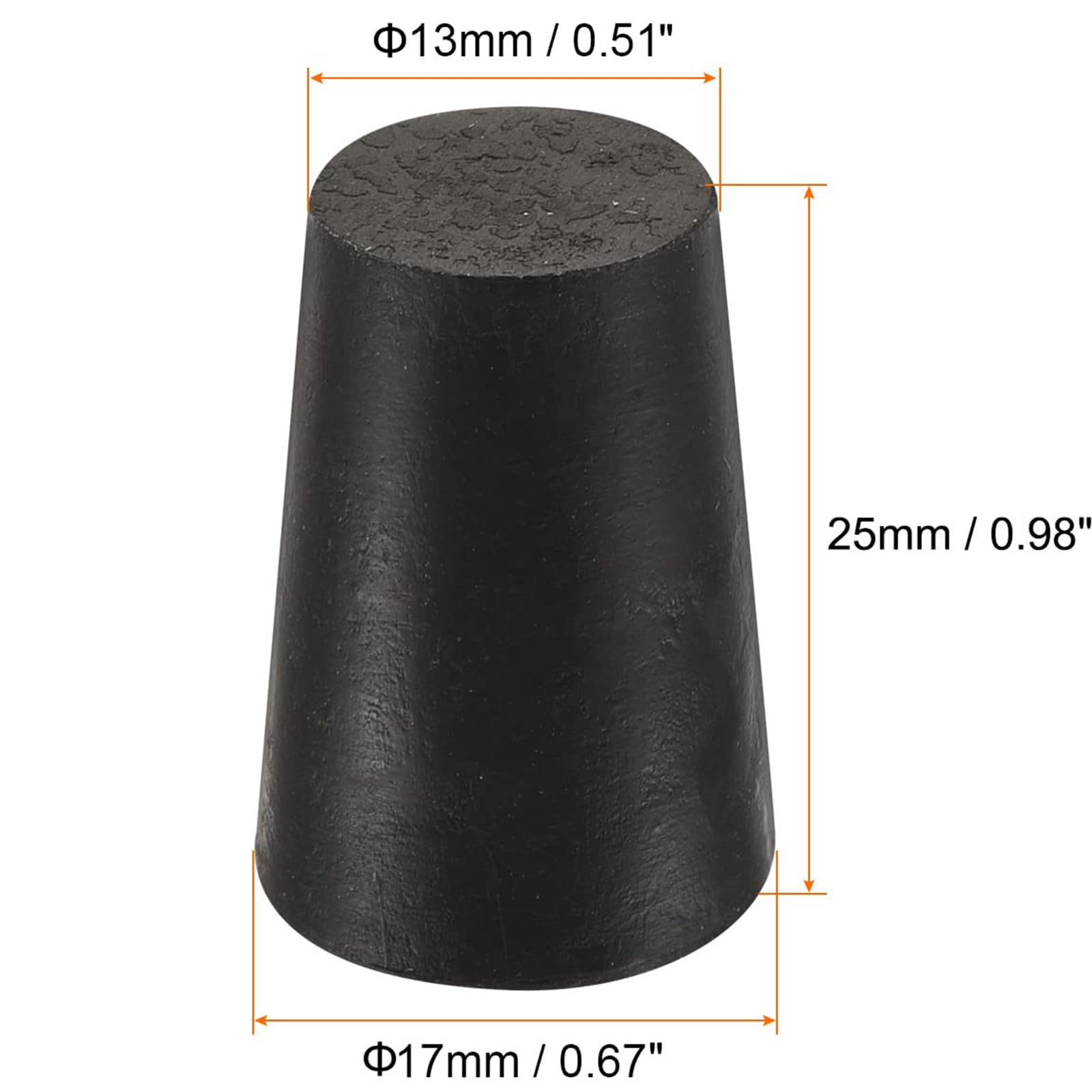 TA-VIGOR 10Pcs Rubber Tapered Plug, 13mm to 17mm Solid Silicone Stopper - Image 2