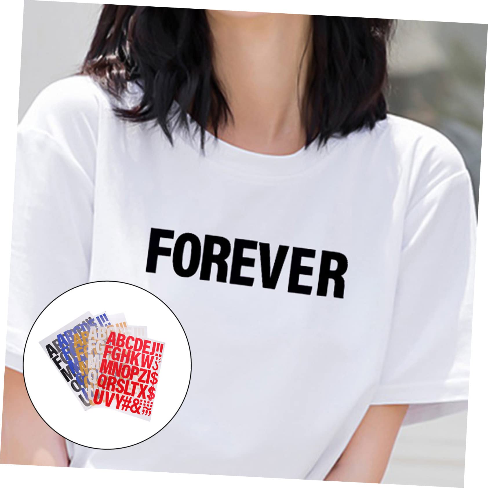 15pezzi Patches Lettere Termoadesive per Riparazione di Toppe Decorativi Colori per e Abbigliamento
