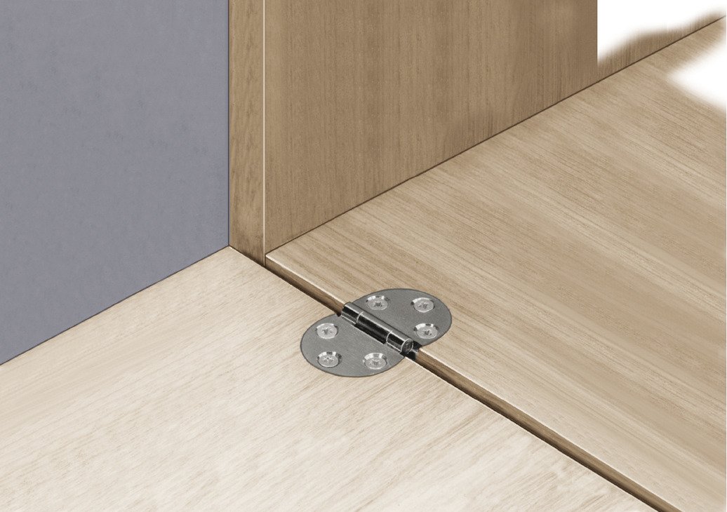 Gedotec Lembo montaggio VARIO Lembo mobili cerniera a vite incernierato per lembi di legno | Ottone opaco | Angolo di apertura 270° | Per viti