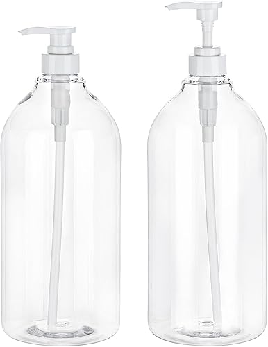 Miniatura 9 de Yebeauty - Botella dispensadora de champú, botellas de champú con bomba de 16.9 onzas, botella de ducha vacía recargable de plástico transparente, 2