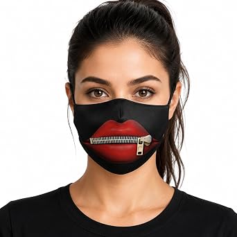 ENVY BODY SHOP Reusable Adjustable Cloth Face Mask, Novelty Halloween Costume Face Mask, Cosplay & Daily Wear