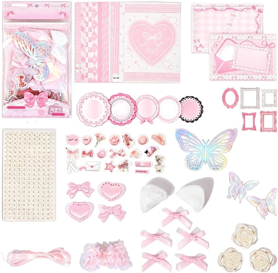 BDKMMS Scrapbooking Decoration Kit for Adults, Scrapbook Supplies & Aesthetic Journaling Accessories Set for DIY Project