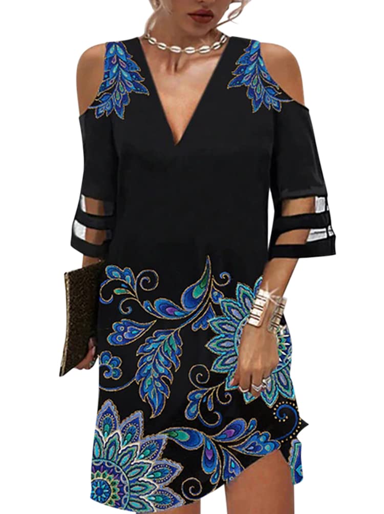 Robe Paillette Femme Générique Femmes Col V Robe à Manches Longues