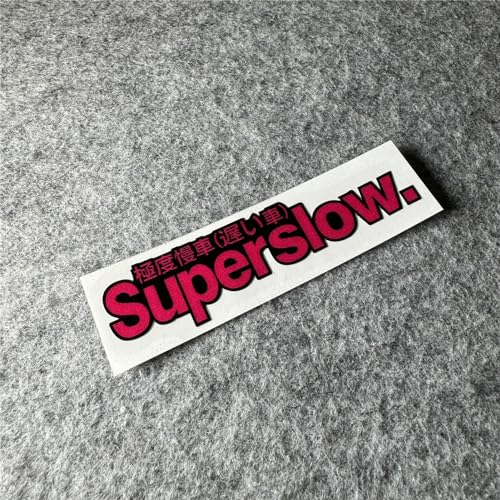 Image of Car Styling Sticker for Japanese Superslow Snail Creative Words Auto Oil Tank Window Body Vinyl Computer Case Motocross Decals (O 10x2.5cm 2PCS)