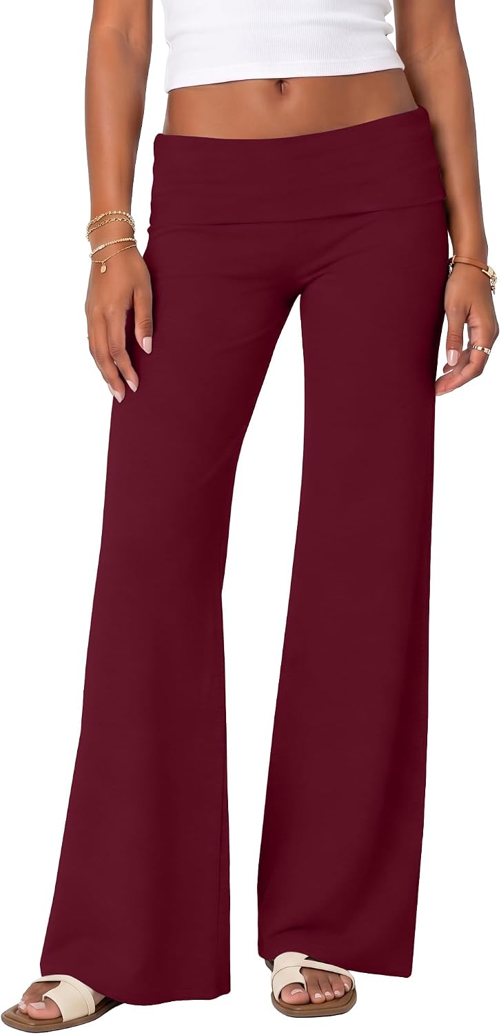 ONLYSTORY Y2K Fold Over Pants Low Rise Yoga Pants Casual Lounge Sweatpants