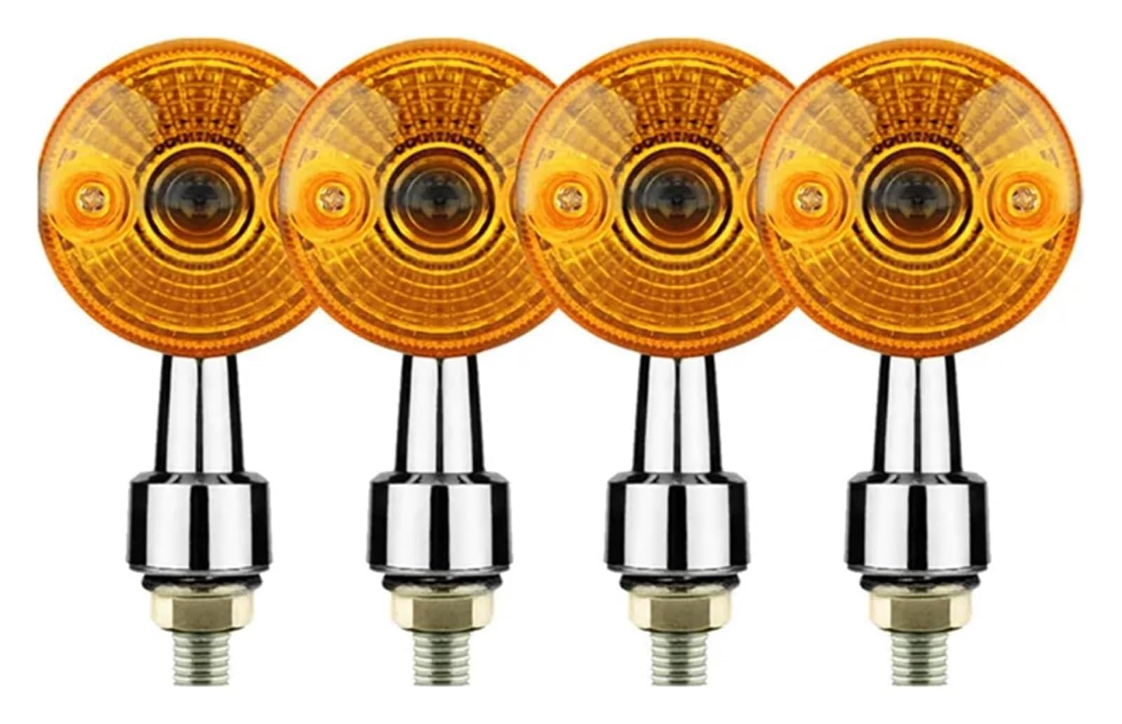 QWQNMC Indicatore Direzione Moto Moto Indicatore di Direzione Luci Lampeggianti 12V Luce Lampeggiante A LED Segnali Giallo Marcia(4 Piece Sliver)