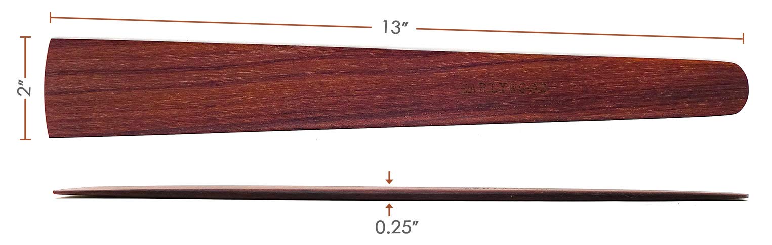 Utensilios de cocina hechos a mano de 13 pulgadas, espátula fina de madera oscura, espátula plana multiusos de madera, perfecta para voltear, raspar, saltear, girar, utensilios de cocina de madera