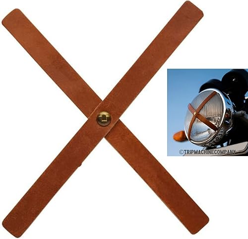 Trip Machine Company Adhesivo de cuero genuino Cafe Racer para faros delanteros X, cinta universal para bicicleta, accesorios de motocicleta