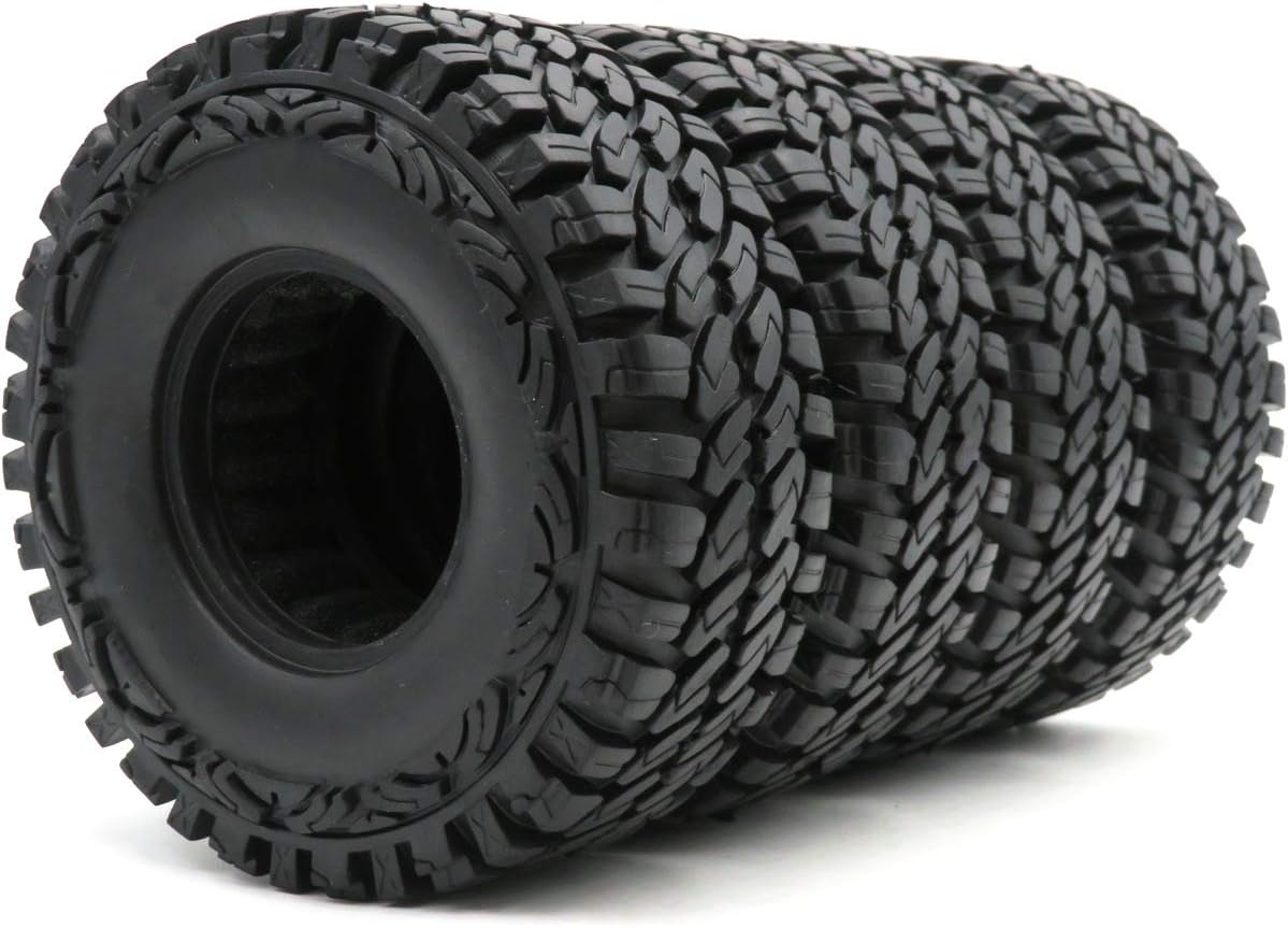 4pcs RC 1.9 Mud Crawler Off Road Truck Tires Soft Tyres Height 115mm/4.5inch Fit for Traxxas TRX-4 / RC4WD D90 D110 TF2 / Tamiay CC01 / Axial SCX10 Black…