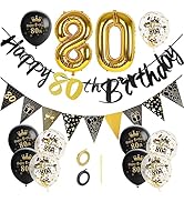 GoldRock 80 Geburtstag Deko Mann Frauen, Deko Geburtstag Mann 80, Luftballon 80 mit 80 Geburtstag...