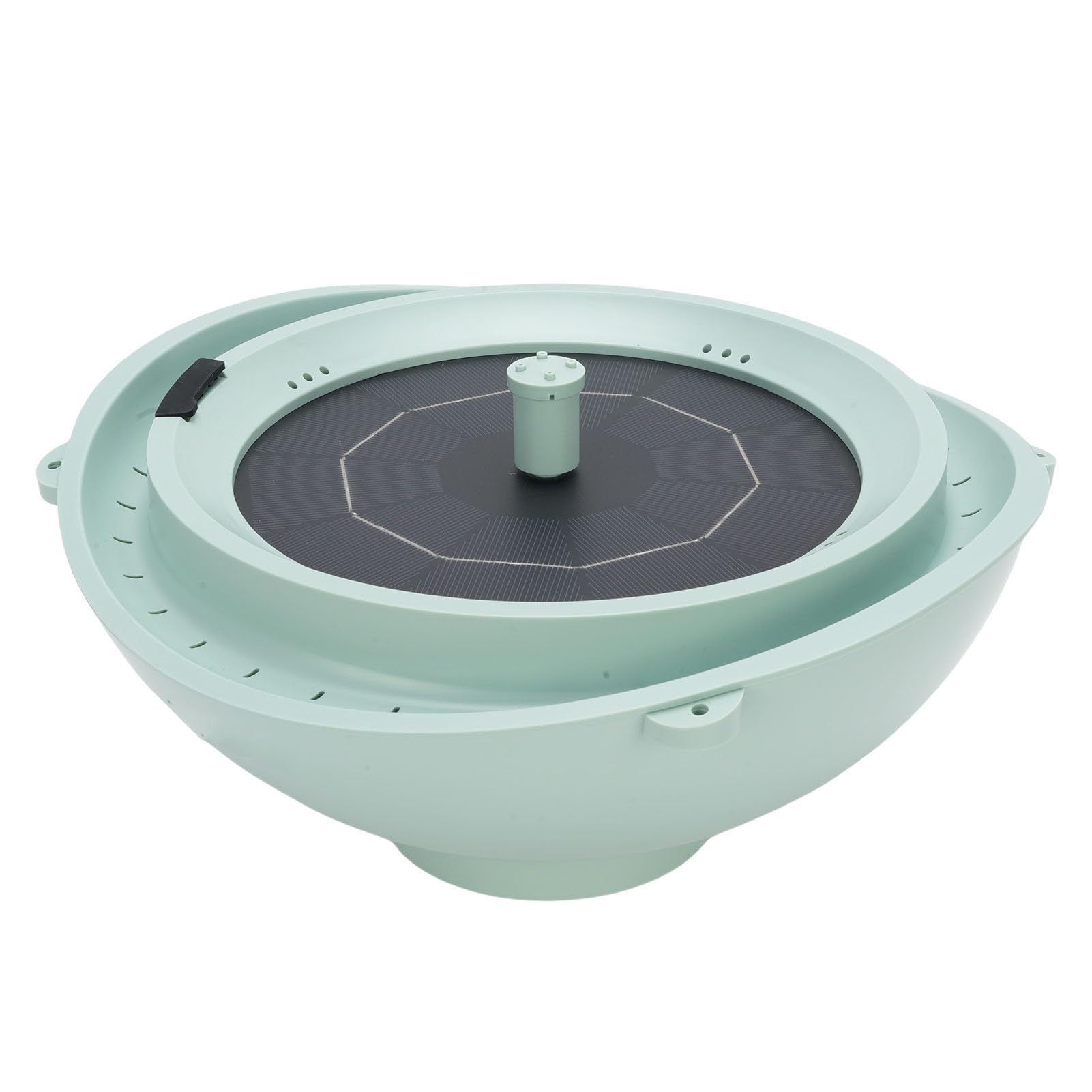 FTVOGUE Solar-Vogeltränke Zum Aufhängen, ABS-Vogeltränke mit Solarbrunnen, 2 L Fassungsvermögen, Eingebauter 2400-mAh-, 3 Düsen, Lebendige Wasserzirkulation für Wildvögel Im Freien