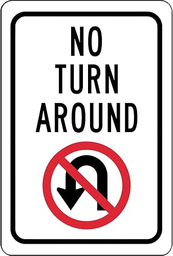 Vinyl Stickers - Bundle - Safety and Warning & Warehouse Signs Stickers - No Turn Around Sign with Symbol Street Sign - 10 Pack (10" x 7")