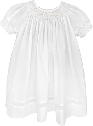 Baby Girls' Smocked Daygown with Voile Insert – Heirloom White