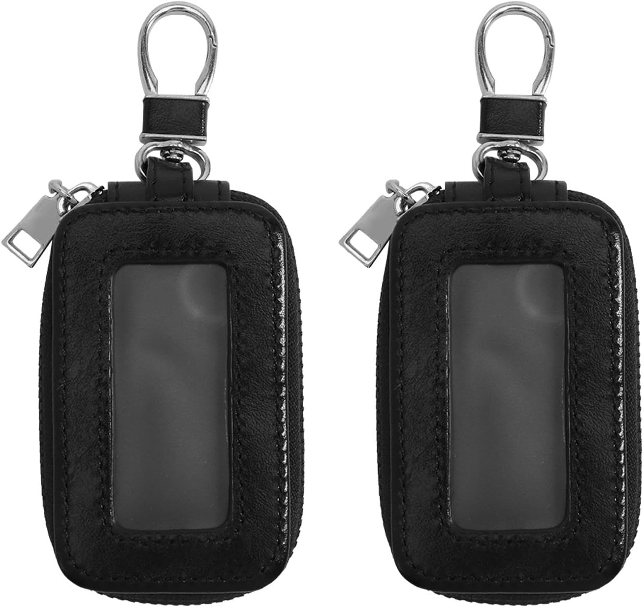 Jaeskeclip 2pcs Car Key Fob Case,Leather Car Key Case,PU
