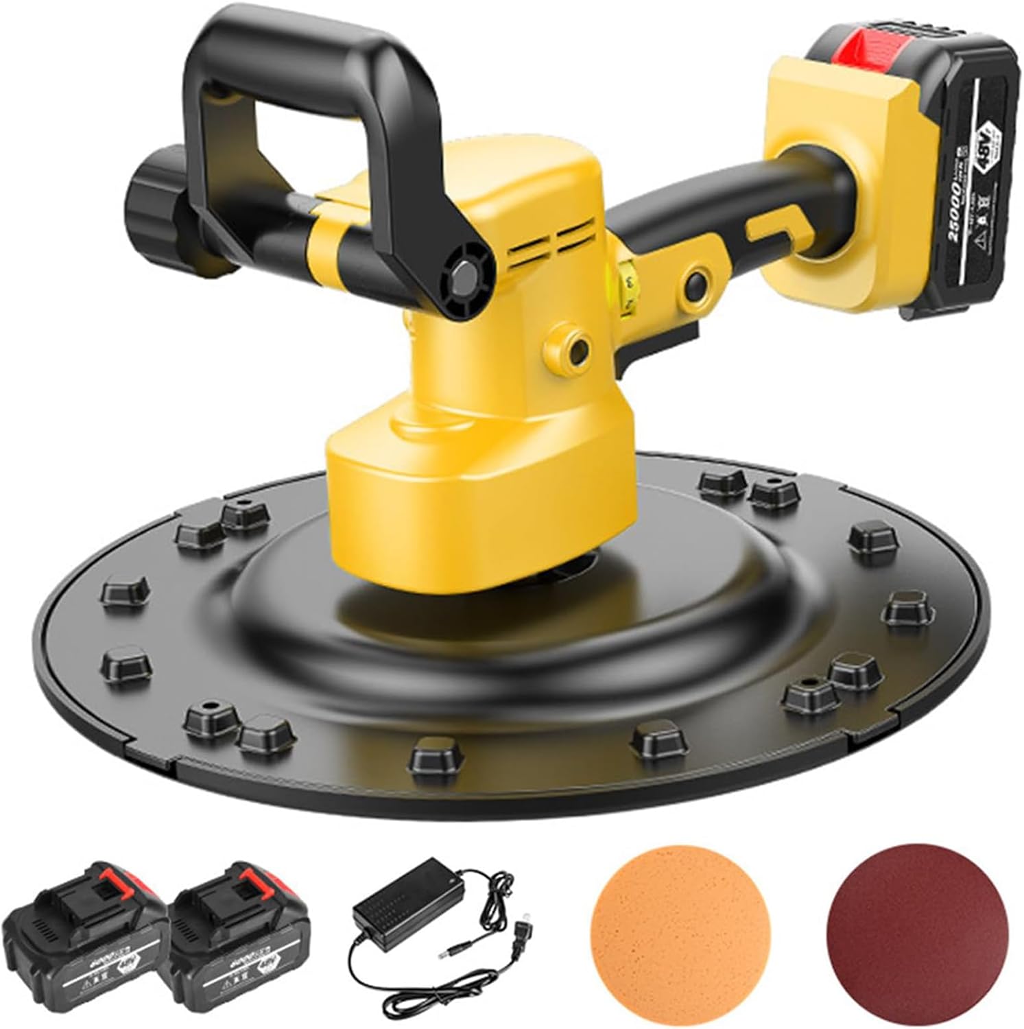 Wall Plastering Machine，Wall Smoothing Machine Handheld Electric Drywall Sander, 1680W Multifunctional Concrete Cement Mortar Wall Smoothing Machine, 6-Gear Speed Adjustment Wall Plastering