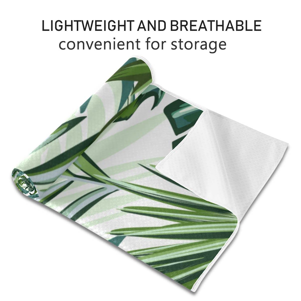 Amazon | Akiraki ヨガタオル ヨガラグ 滑り止め 葉 グリーン 緑