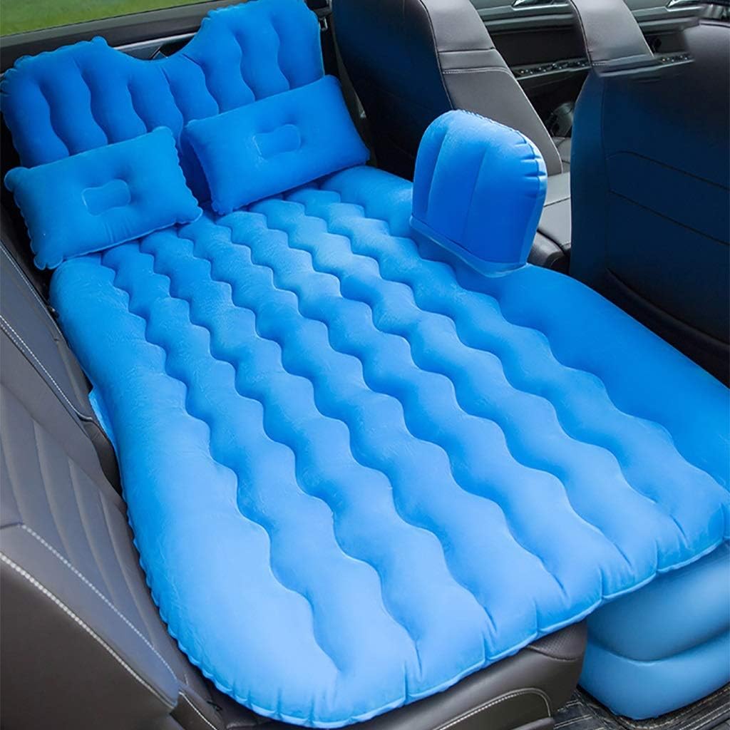 SUV Special Trunk Air Cushion Bed Car Carrying Inflatable Travel Mattress Moveable Car Mattress Air Mattress with Pump (Color : Gray) (Blue)