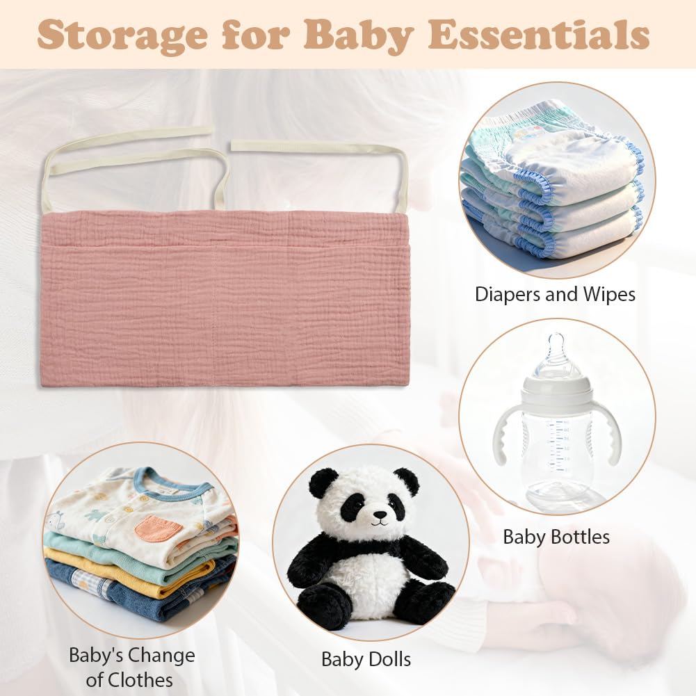 Flintronic Baby Crib Organiser, Baby Bed Storage Hanging Bag, Crib Organizer, Diaper Nursery Organizer - Image 4