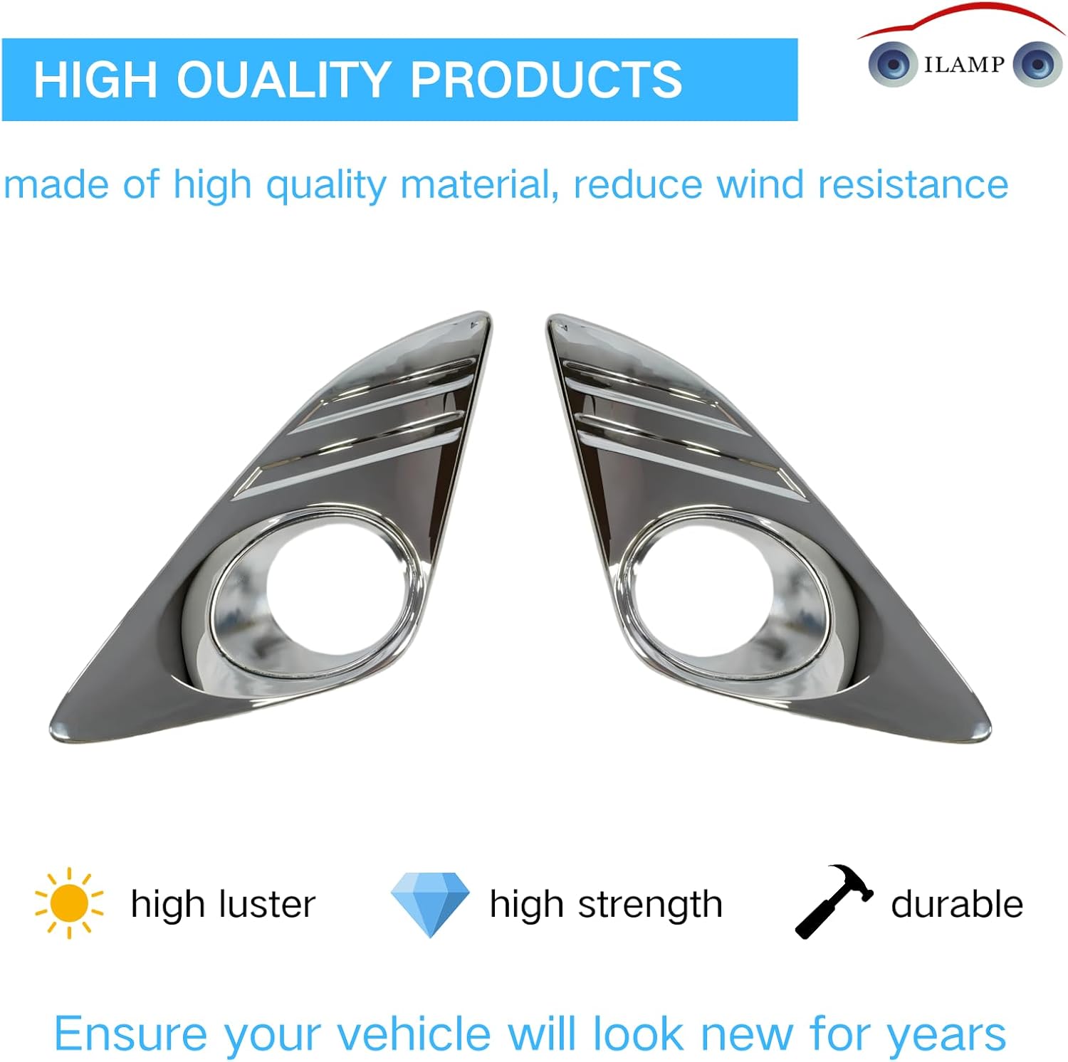 Fog Light Cover Fit For Toyota Camry 2012 2013 2014 Pair(Left+Right) AM-CM12B02-6