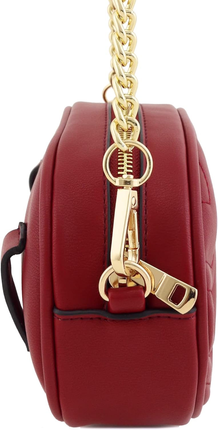 FashionPuzzle Quilted Small Versatile Purse Fanny Pack Waist Bag Crossbody (Burgundy) - Image 3