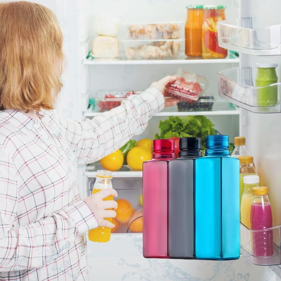 Transparent Square Water Bottles - Pack of 6 -3