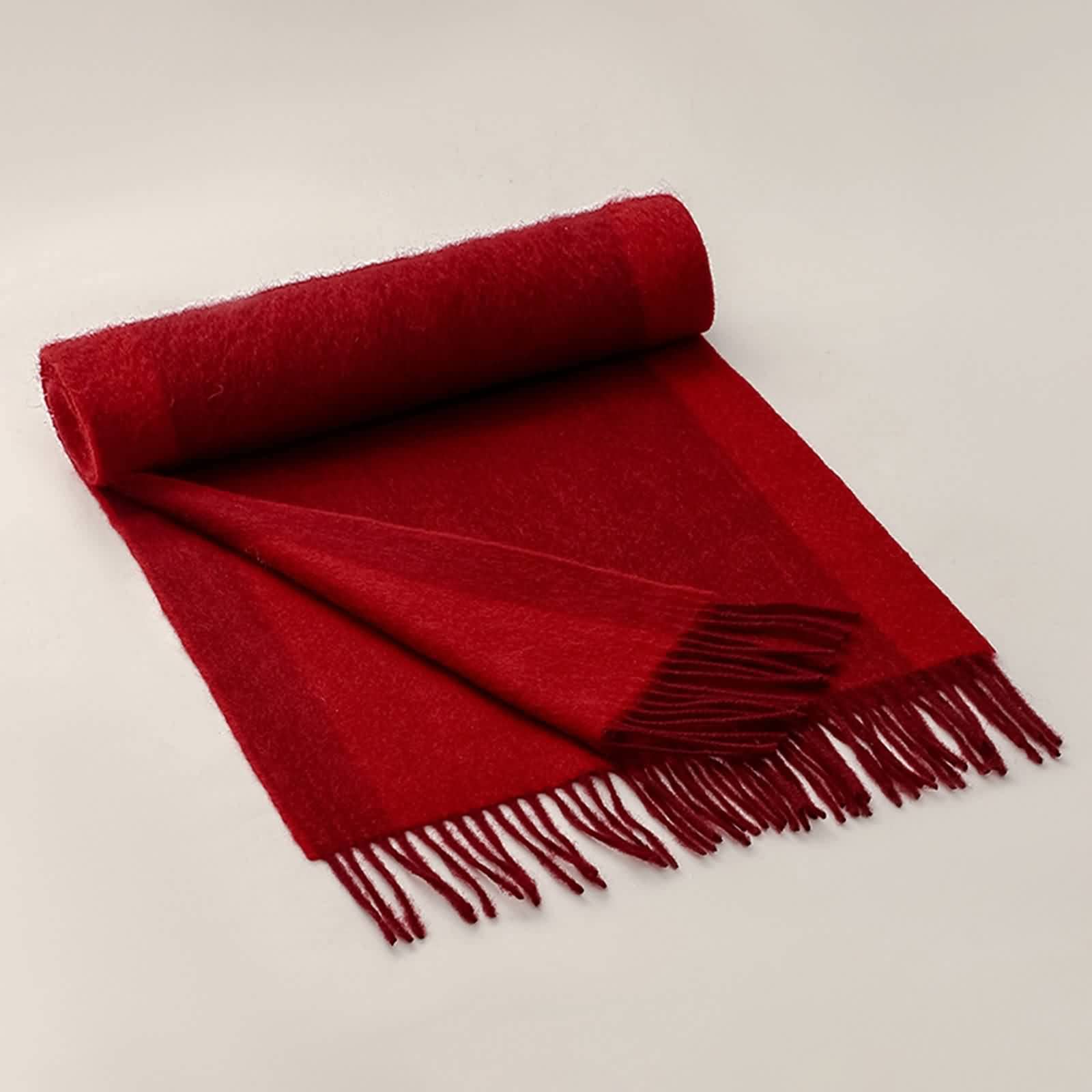 Sciarpa Pashmina, sciarpa da uomo bicolore a righe larghe nappe calde abbigliamento invernale accessori regalo, Rosso