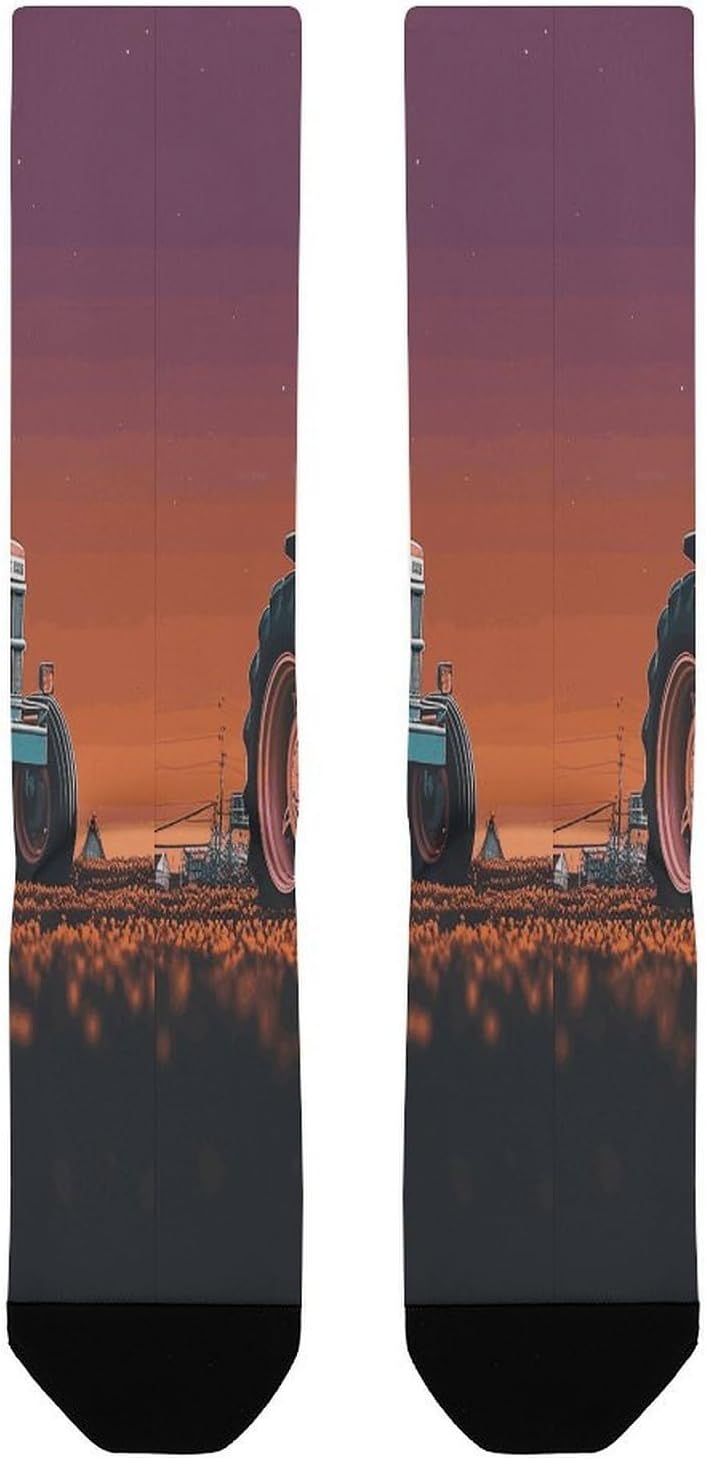 Aesthetic Tractor Crew Socks Calf Socks Athletic Crew Sock