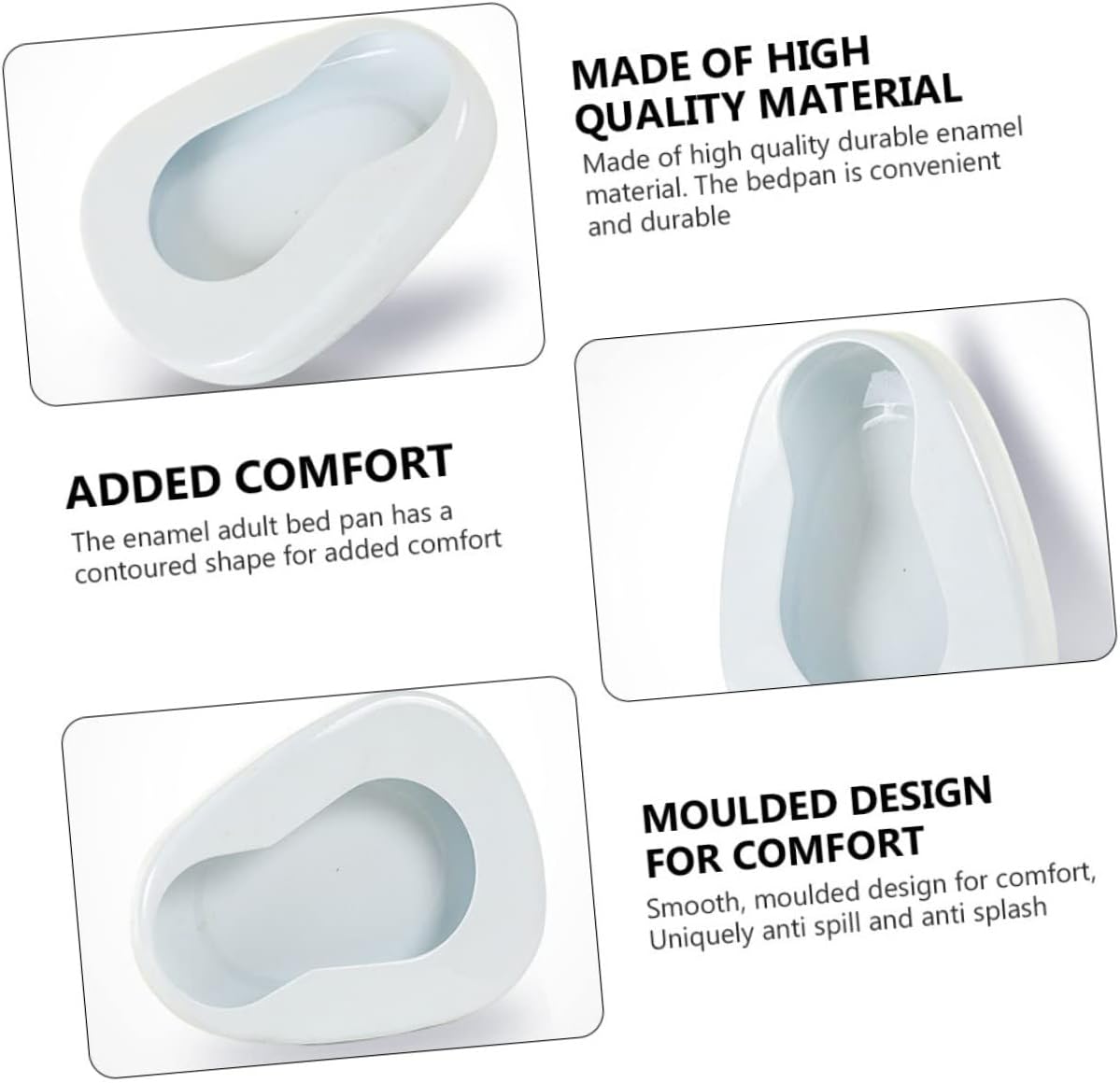 Portable Smooth Bedpan Urinal for Bedridden Seniors Comfortable Design Easy to and Women Spill Feature for Home Hospital Use
