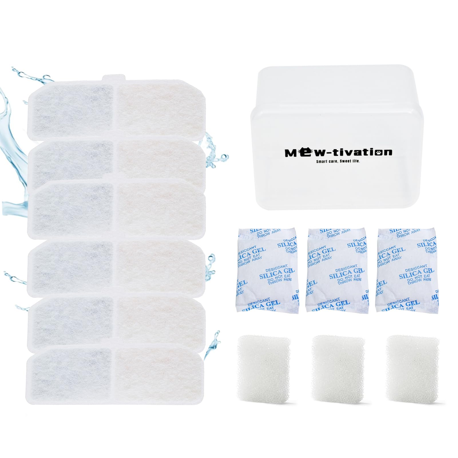 Amazon.co.jp: Mew-tivation 猫水飲み器用フィルター 12個セット 猫