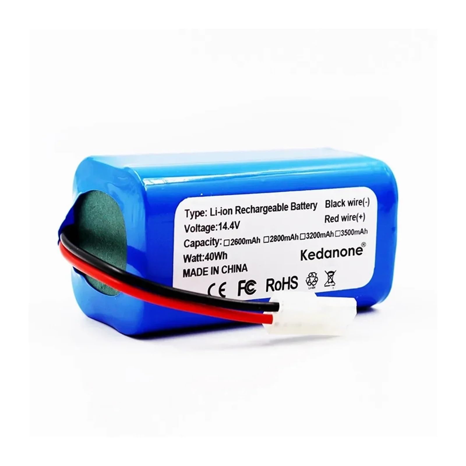 Nuixqkmrr 2600Mah H18650ch-4S1p，Compatible For Mijia，Robot Vacuum-Mop Essential G1 Mjstg1 Skv4136gl Puppyoo R30 Pro R35，Compatible For Panasonic Mc-Wrc53 Battery(2600Mah)